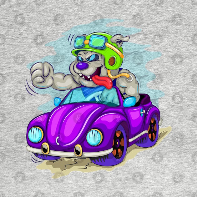 Cartoon dog driver by AndreKENO